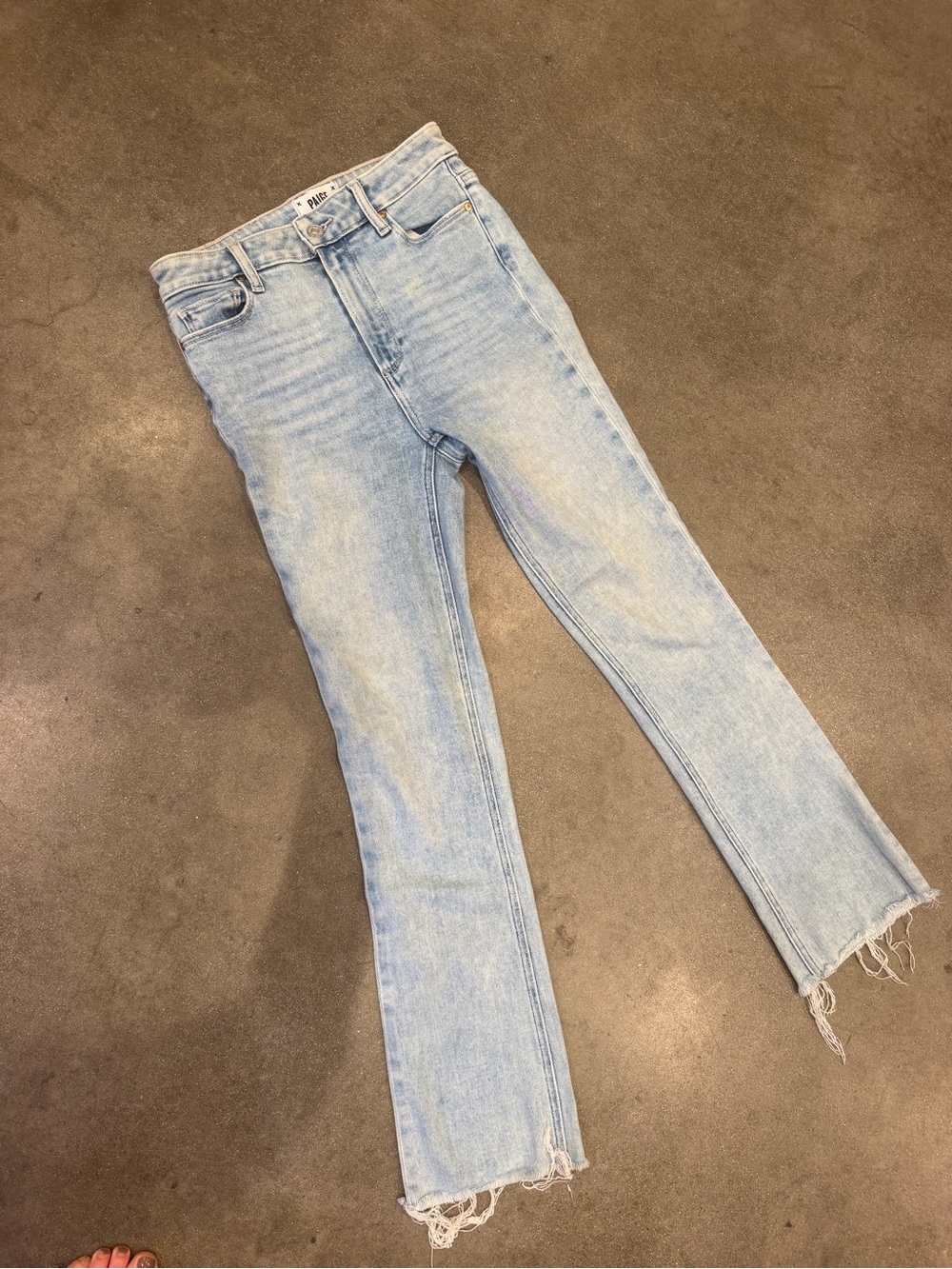 PAIGE Light Wash Flared Jeans